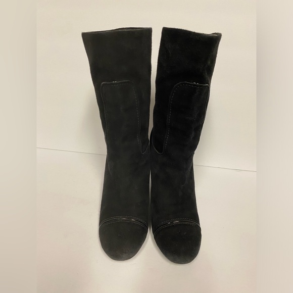 Louis Vuitton suede wedge boots heels black 36.5 - Picture 4 of 10
